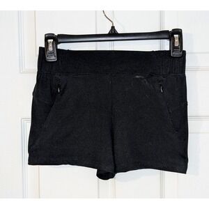 Girls Freely Jayde Athletic Shorts Sz M Black Zip Pockets Gym Running Sports NWT